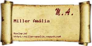 Miller Amália névjegykártya